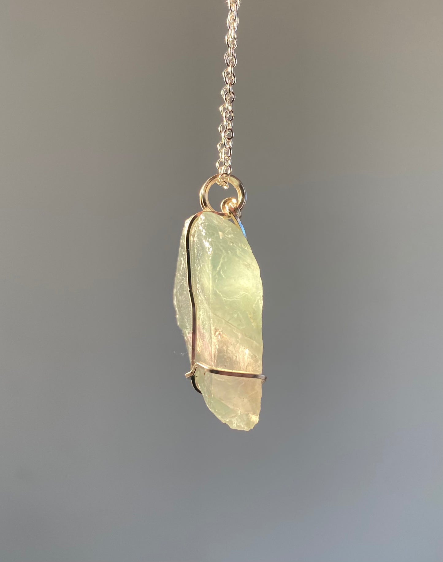 Raw Fluorite Crystal Necklace