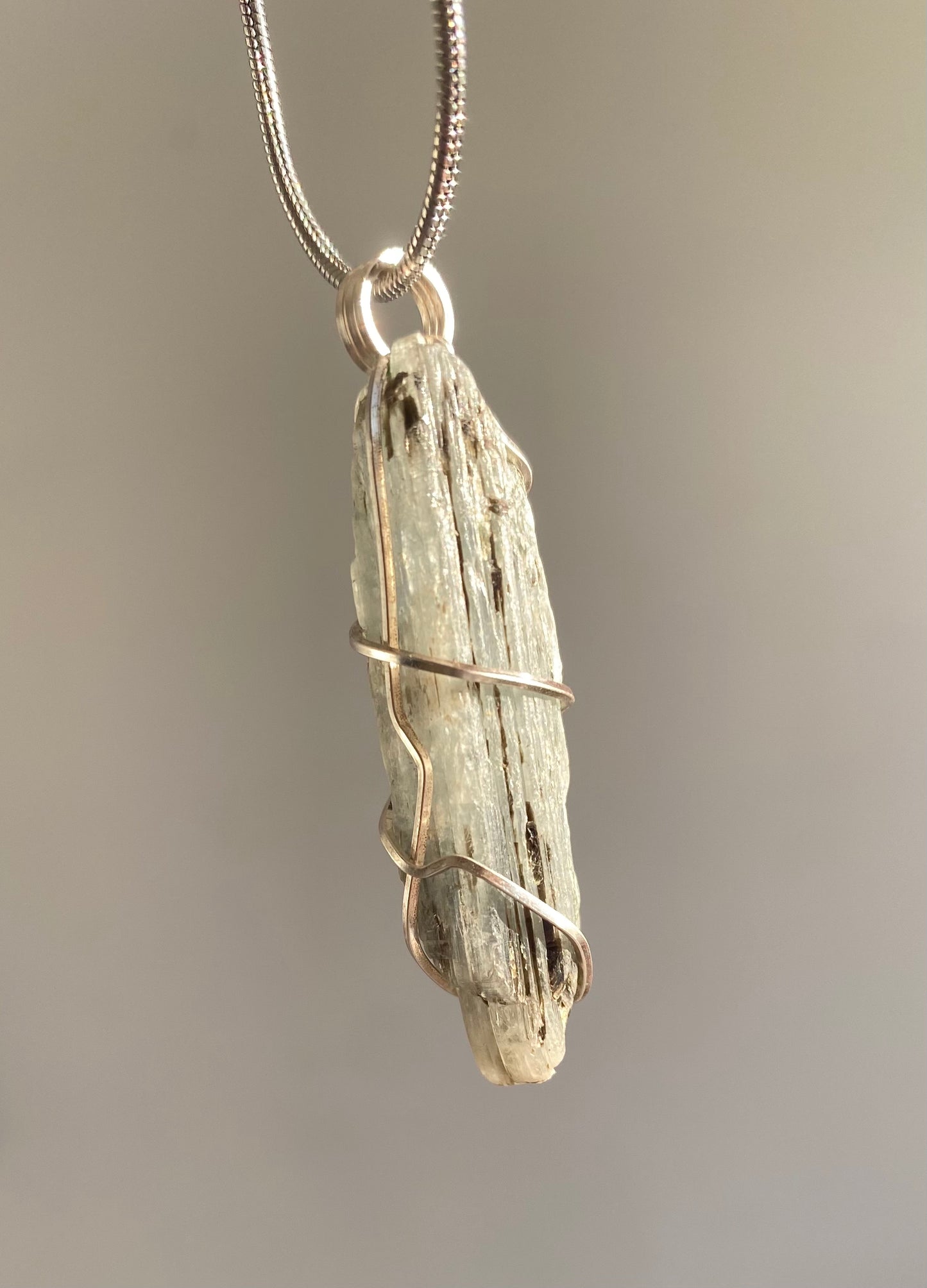 Raw Blue Kyanite Crystal Necklace