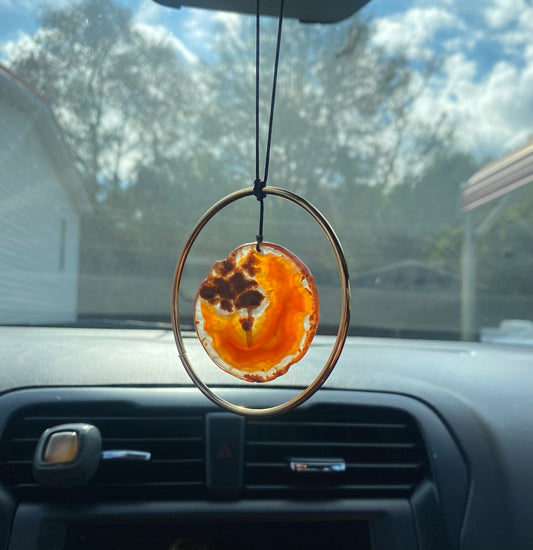 Geode Slab Crystal Rear View Mirror Hanger