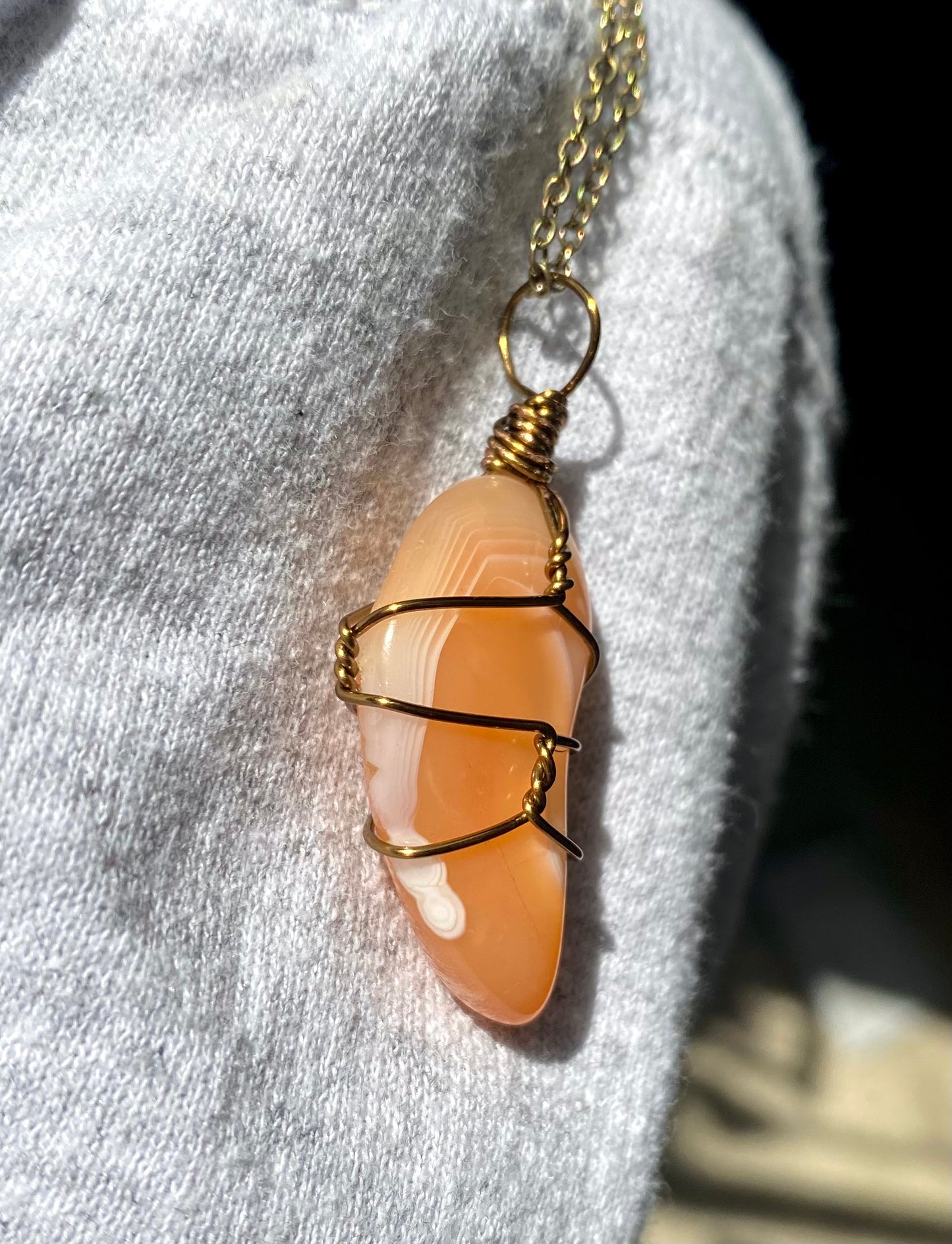 Banded Carnelian Crystal Necklace