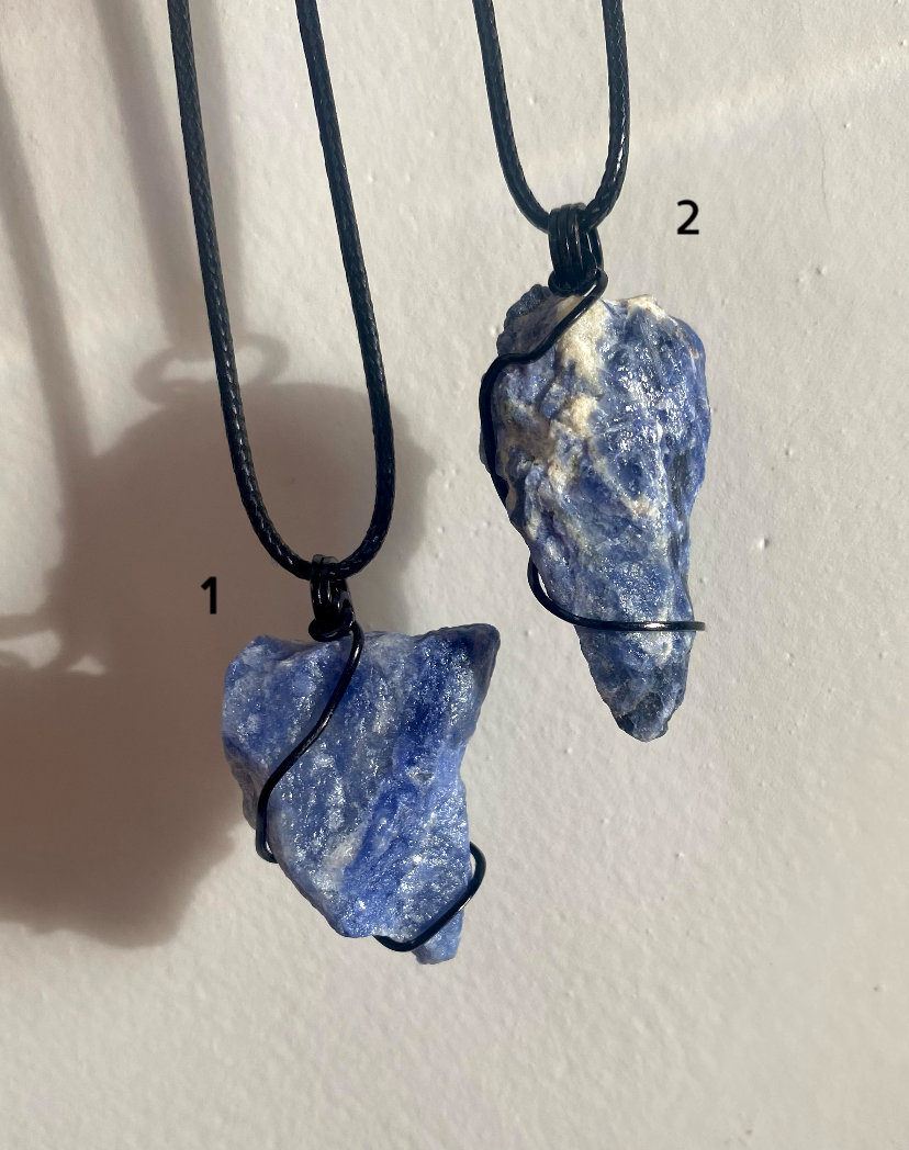 Raw Sodalite crystal necklace