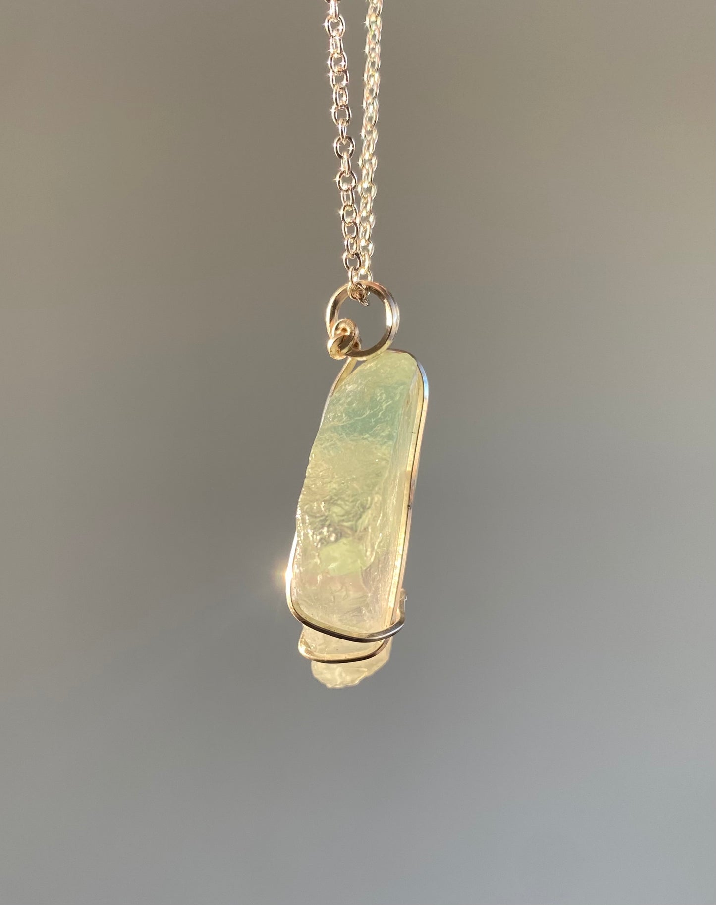 Raw Fluorite Crystal Necklace