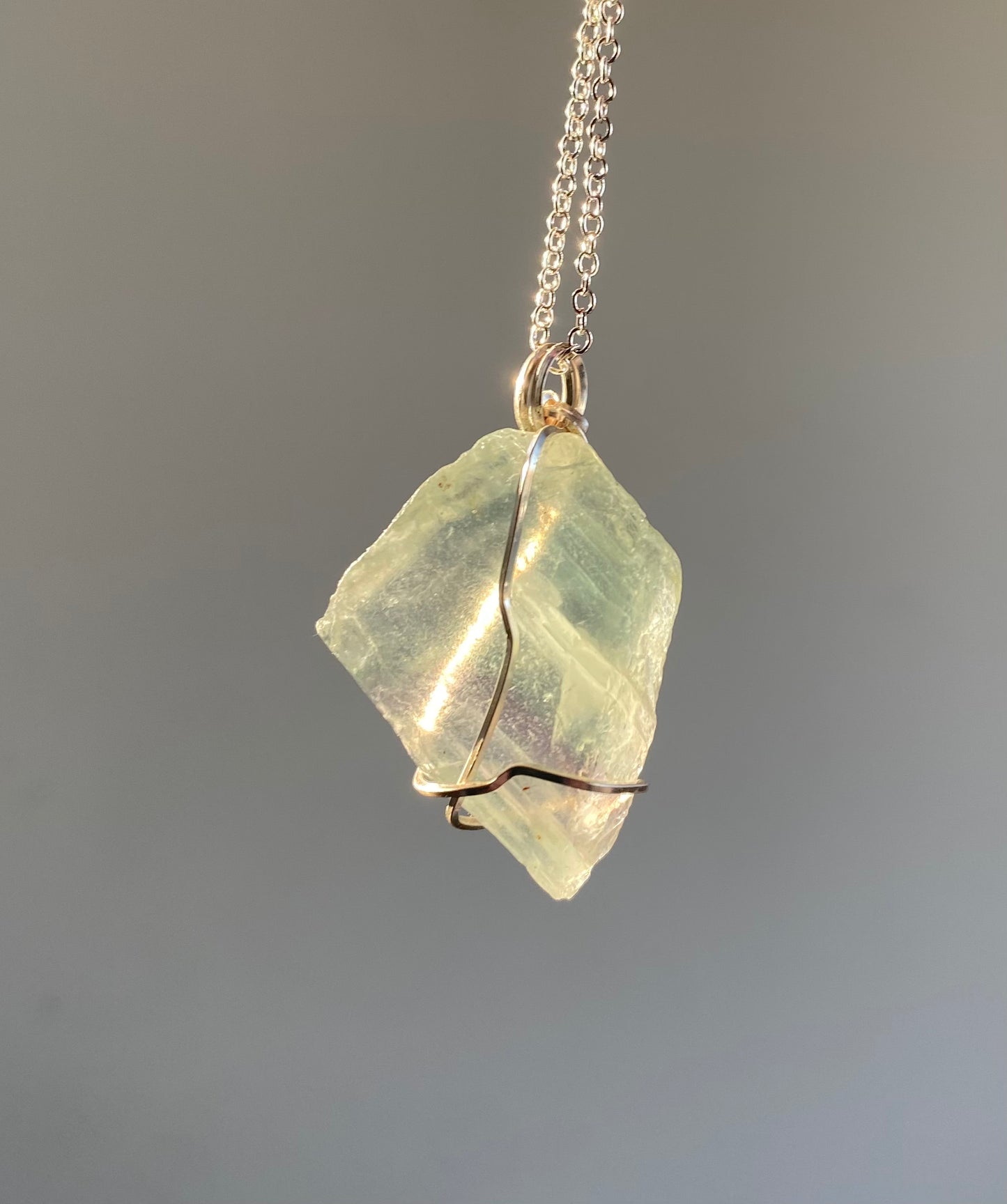 Raw Fluorite Crystal Necklace