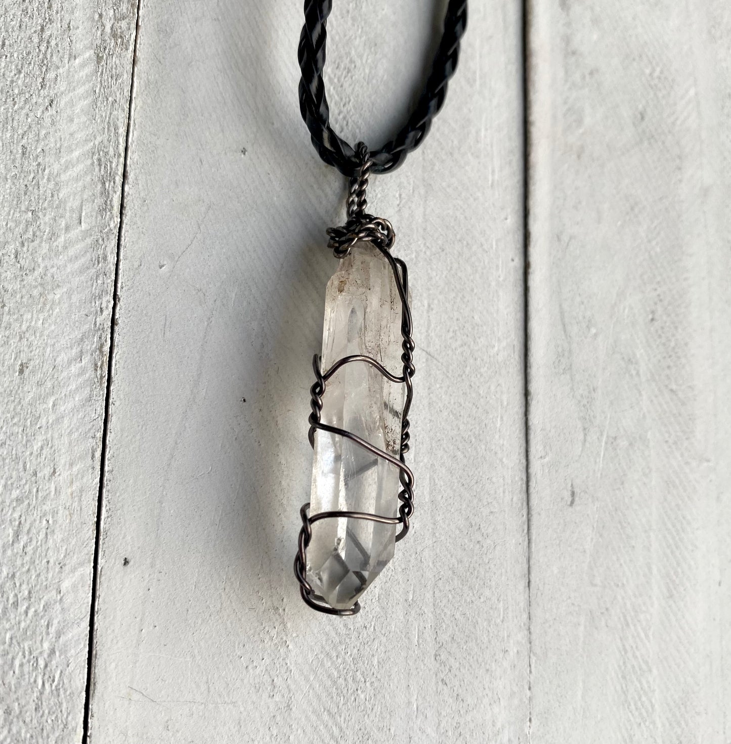 Raw Clear Quartz Crystal Necklace