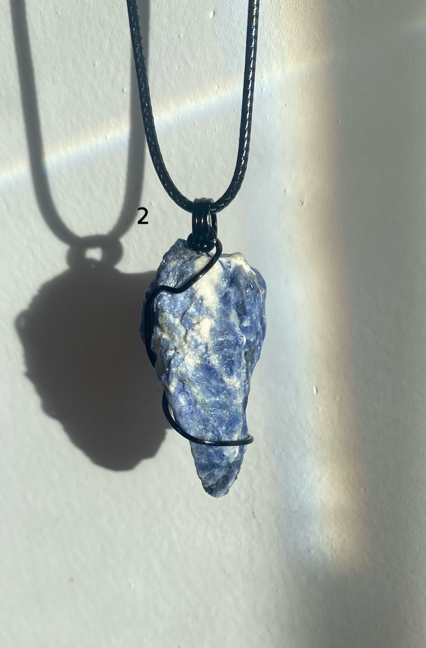 Raw Sodalite crystal necklace