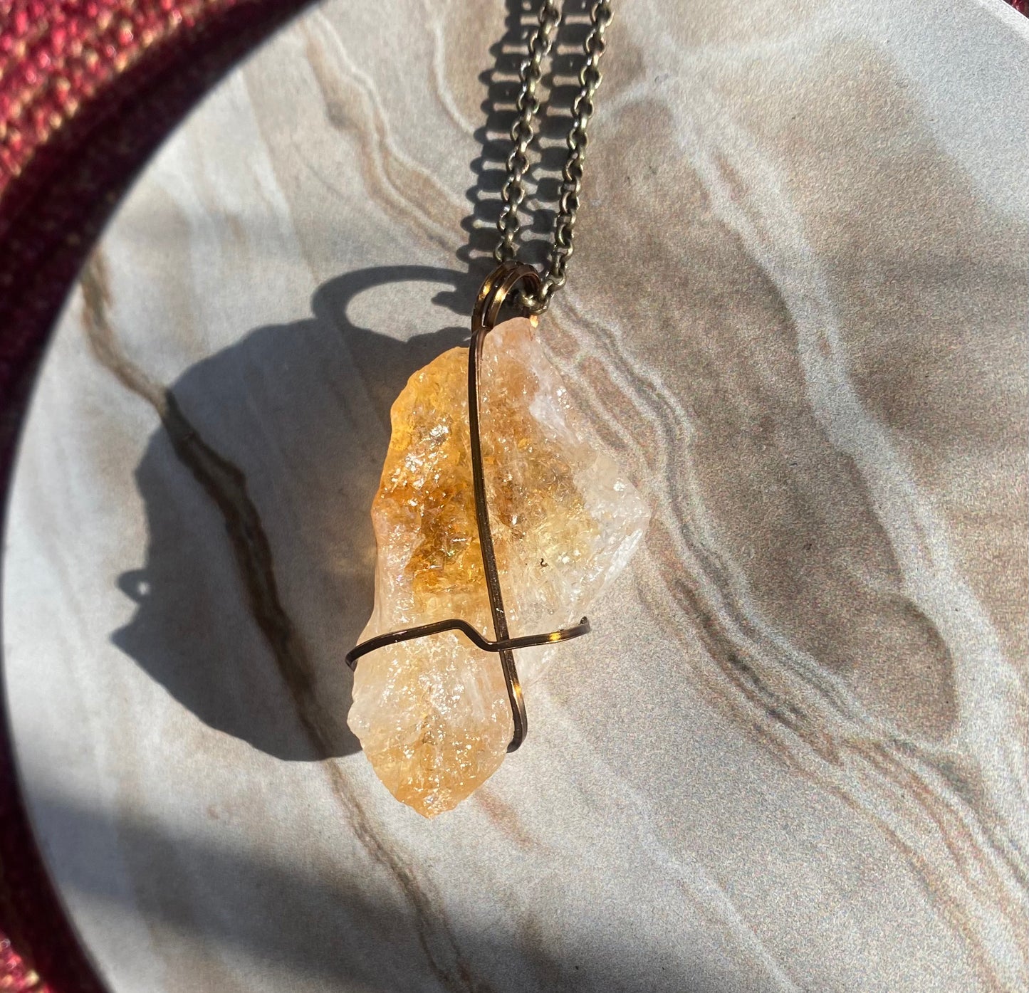 Raw Citrine Crystal Necklace